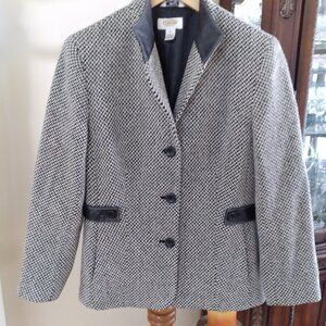 Elegant Jacket, Talbots Petites, Leather Trim, Size - 8